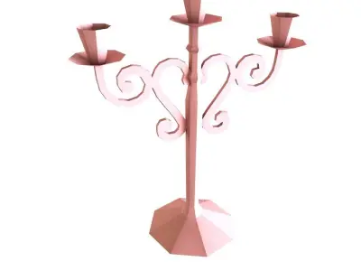 lowpoly chandelier candelabra candle holder 3D model