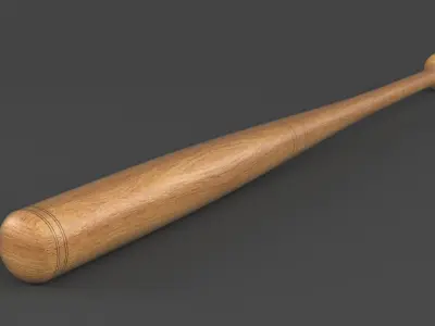 Baseball Bat and Ball 3D model