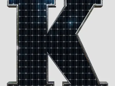 Solar Panel Letter - K 3D model