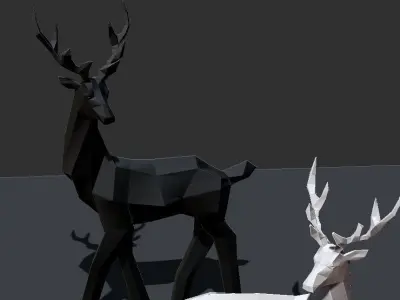 Geometric Deer Statue Nordic Decoration Home Decor  3D print model