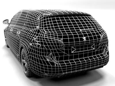 PEUGEOT 308 SW 2015 LOWPOLY Low-poly 3D model