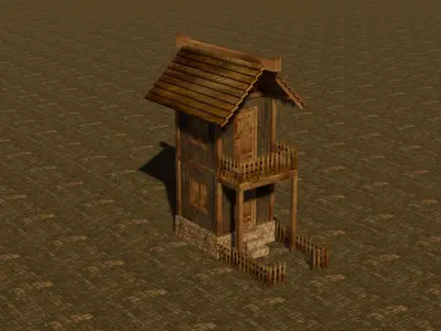 medieval house 6 Free low-poly 3D model