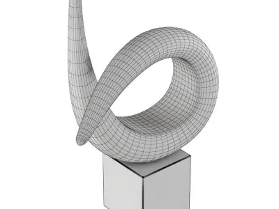 Modern table sculpture gold black 3D model