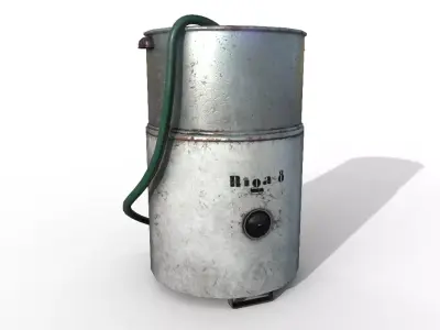 Soviet washing machine Riga Low-poly 3D model