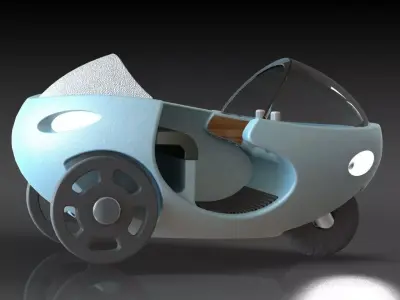 mini-car toy car with wheels and seat Free 3D model