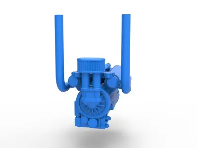 Engine V12 for pulling tractor Version 3 Scale 1 to 25 3D print model