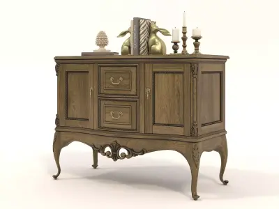 Classic European style Sideboard and Decoration 6 3D model