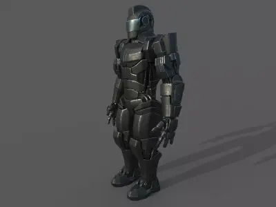 Robot soldier Free low-poly 3D model