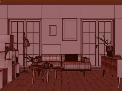 Day Interior scene 2 3D model