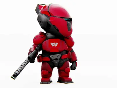 TOON MECHA SOLDIER  Rigged for Unreal Engine - Unity - MIXAMO  3D model