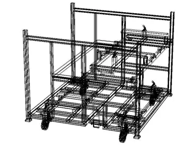 Stacking Rack Trolley of Car Seat 3D model