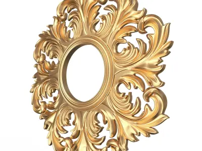 Classic Round Mirror Low-poly 3D model