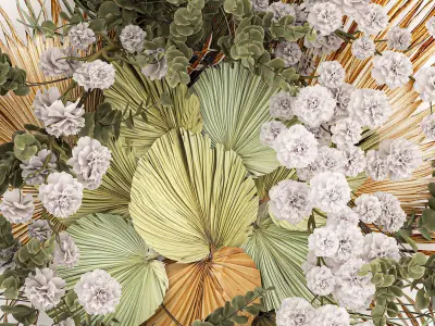 Wall decorations made of dry palm leaves 230 3D model