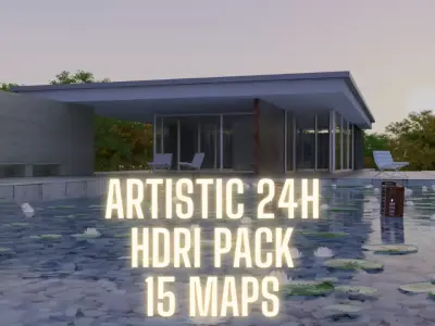 24h Artistic HDRI pack for beautiful renders BIG CRAZY PROMO 3D model