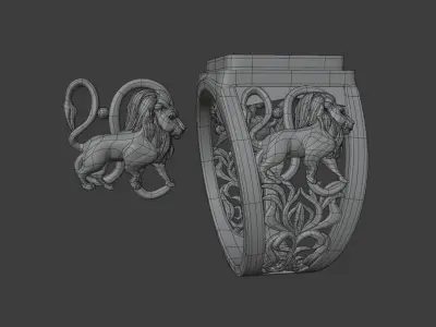 Lion zodiac sign 3D print model