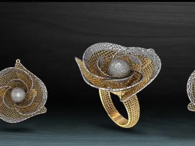 luxury Ring Electro-Fusion Fashion Ring 3D print model