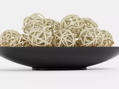 Decorative Bowl with Lata Balls Low-poly 3D model