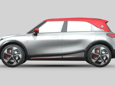 Smart 1 Brabus Low-poly 3D model