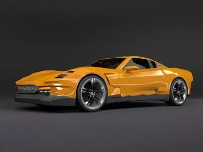 Yellow sports car 3D model