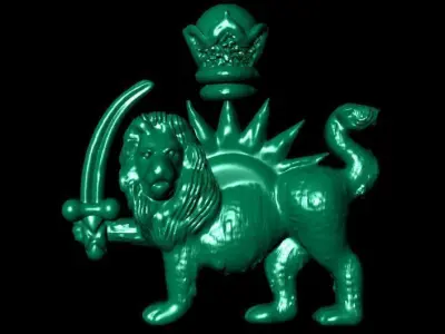 free gold simple lion and sun Free 3D print model