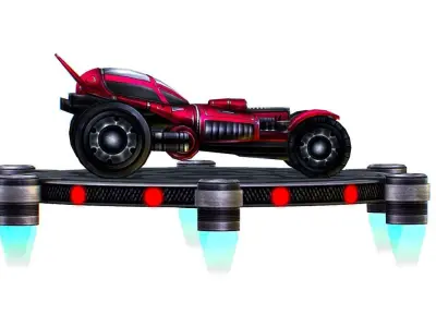 Cartoon Toy AR Racing Car Low-poly 3D model