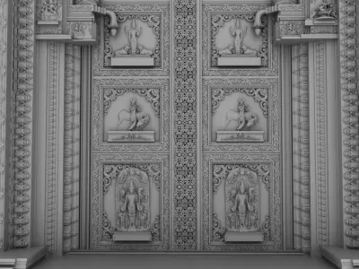 decorative traditional 3d door 2 3D model