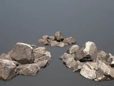 Egyptian rocks Set Low-poly 3D model