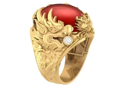 3D print model Dragon ring Free Free 3D print model