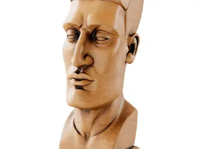 Geometric Male Head Sculpture 3D model