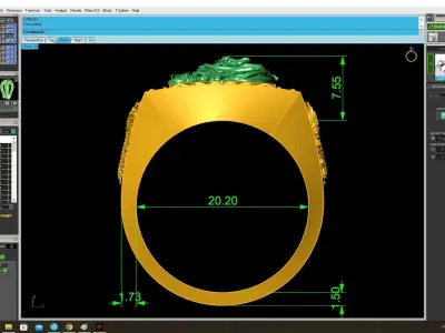Luxury Chinese Dragon Signet Men Ring 3D Model 3820 3D print model