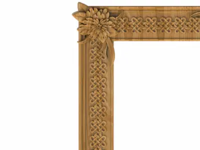 Carved picture frame STL 3D model 90