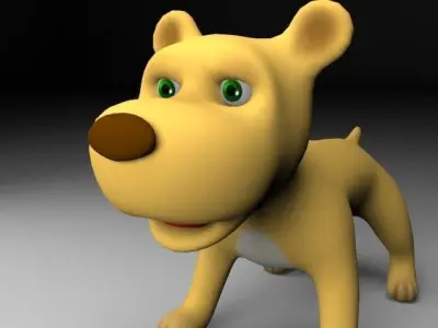 Cartoon rigged dog Low-poly 3D model