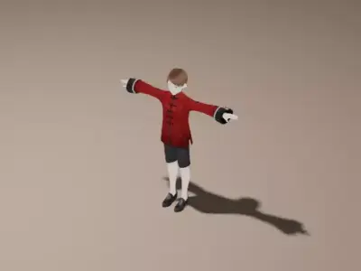 Anime Man Character - Festival Style Low-poly 3D model