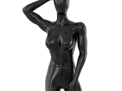 Female Black Faceless Mannequin 84 3D model