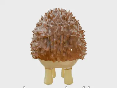 Hedgehog Coat Rack Cartoon Toy with Umbrella Stand Boots Low-poly 3D model