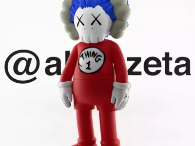 Kaws Thing 1 Thing 2 Textured Low-poly 3D model