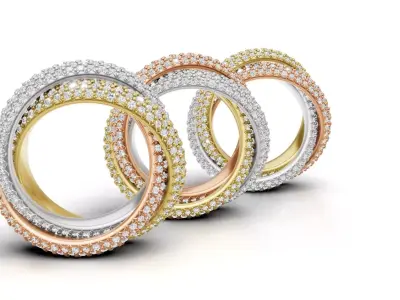 Trinity Ring Large Model Paved 3D print model