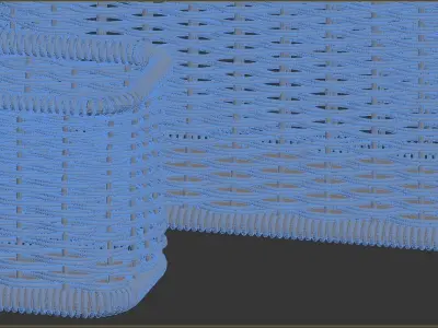 wicker rectangular basket  Free 3D model