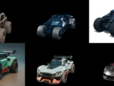 Gt one Car bundle 10 pack 100 glb 3D model