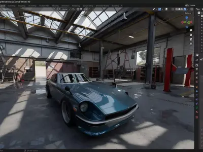 High Detail Garage Low-poly 3D model