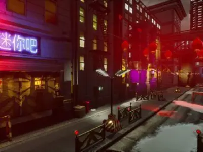 Asian City Unreal Low-poly 3D model