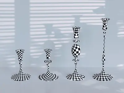 Brushed Metal Candleholders Low-poly 3D model