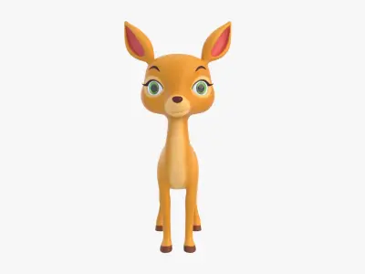 Cartoon Deer Cute Low-poly 3D model