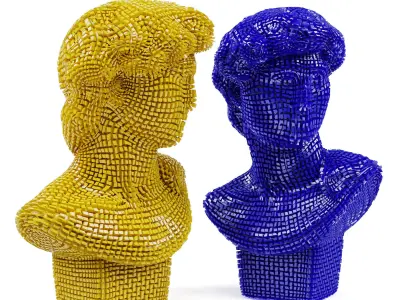 David Michelangelo bust patches 3D model