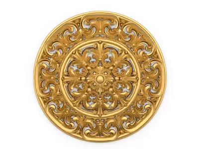 Classic circular carved decor onlay stl 03 3D print model