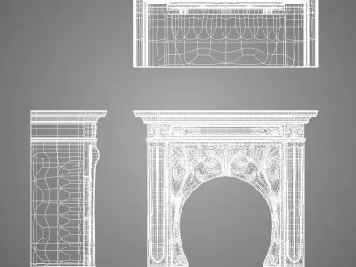 Art Nouveau fireplace - 3D printing 3D print model