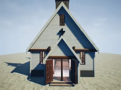 Church 4 Unreal Engine updated Low-poly 3D model