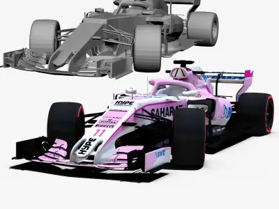 Force India VJM11 Car Low-poly 3D model