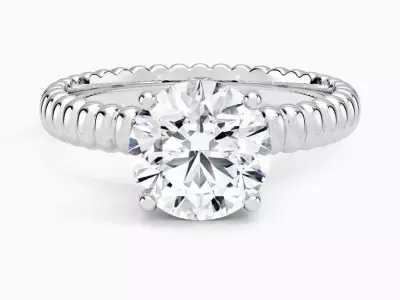 Textured solitaire ring  01 3D print model