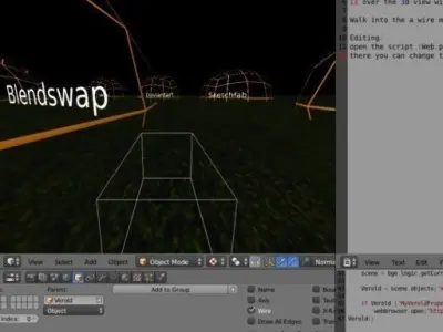 Weblink Opener Template - Blender Game Engine  Free low-poly 3D model